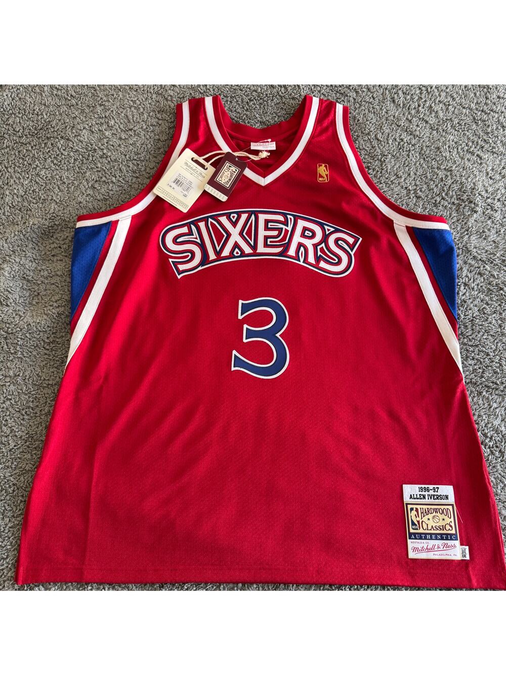 NWT Authentic Mitchell & Ness Allen Iverson Philadelphia 76ers Rookie Jersey 56